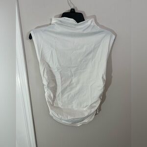 Anthropologie Maeve Mock Neck Sleeveless Ruched Top